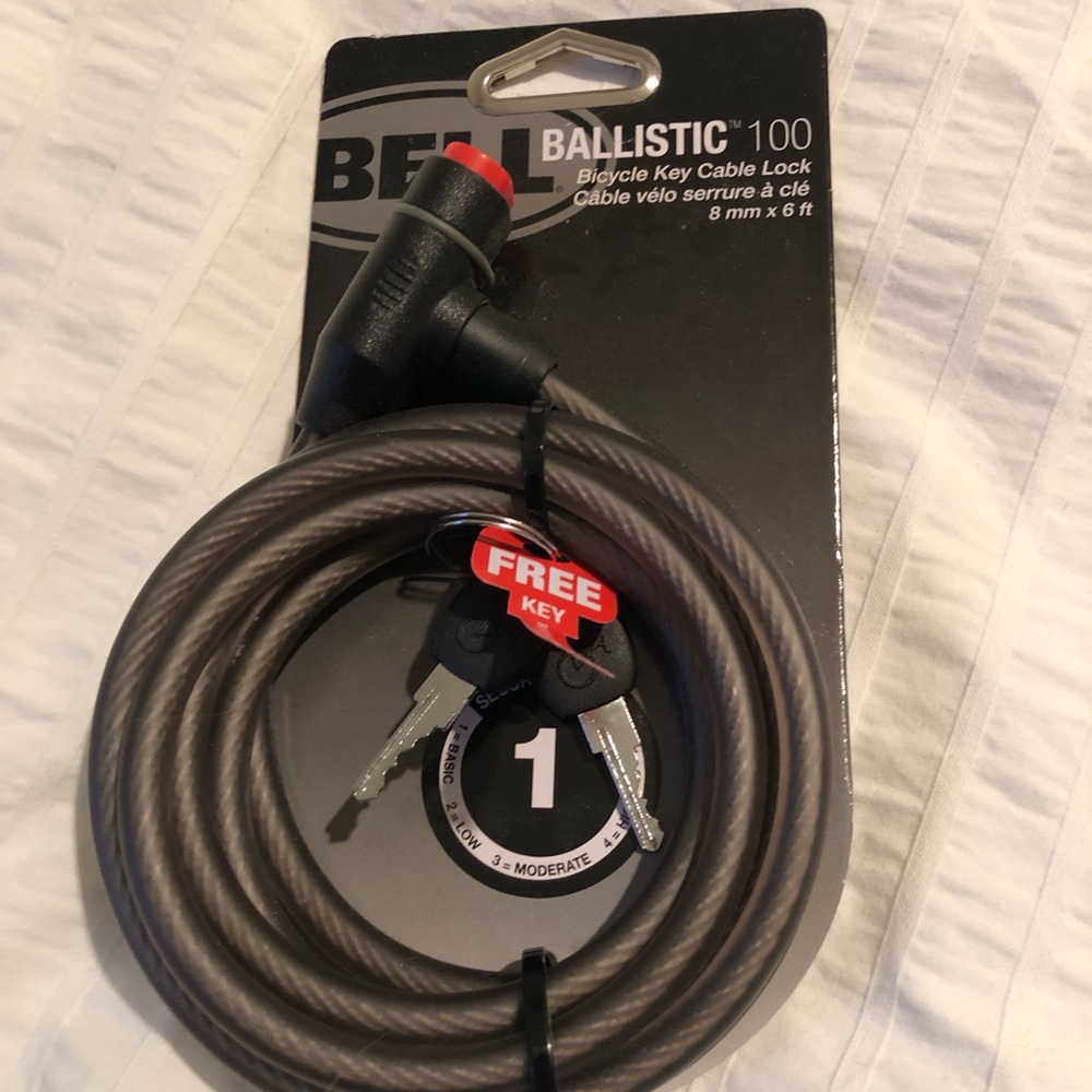 Bell Ballistic 100 Gray Bicycle Key Cable Lock